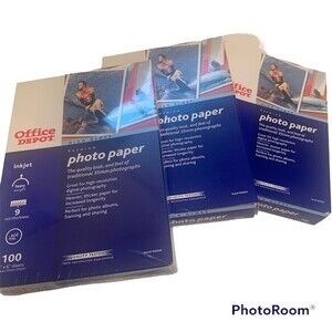 Office Depot- Photo Paper, High Gloss, 3 Boxes,  4"x6" Sheets, 100 Per Box